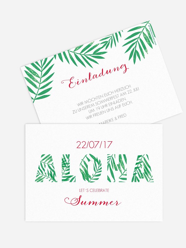 Partyeinladung Aloha