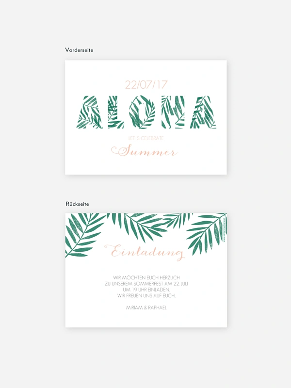 Partyeinladung Aloha