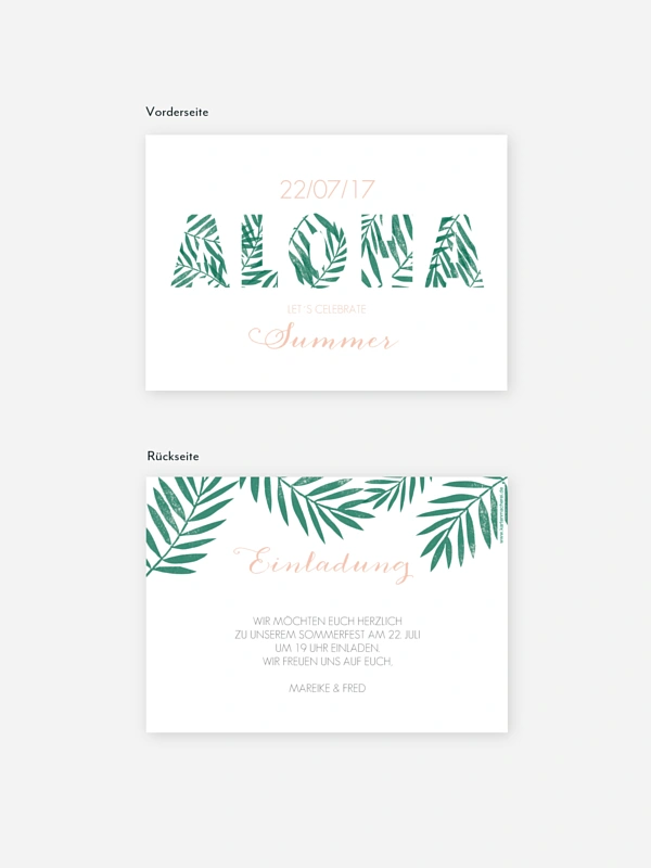 Partyeinladung Aloha