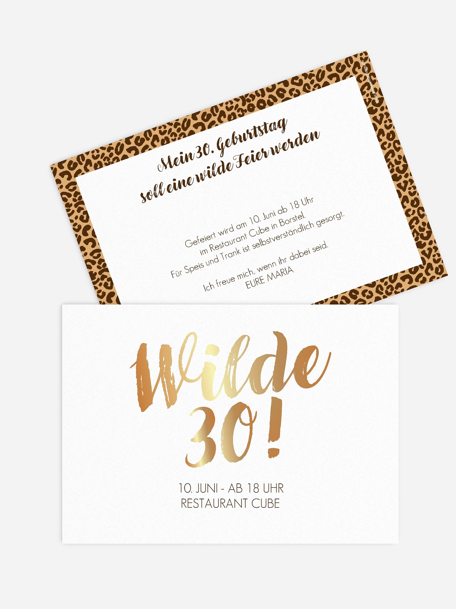 Einladung 30. Geburtstag Wild