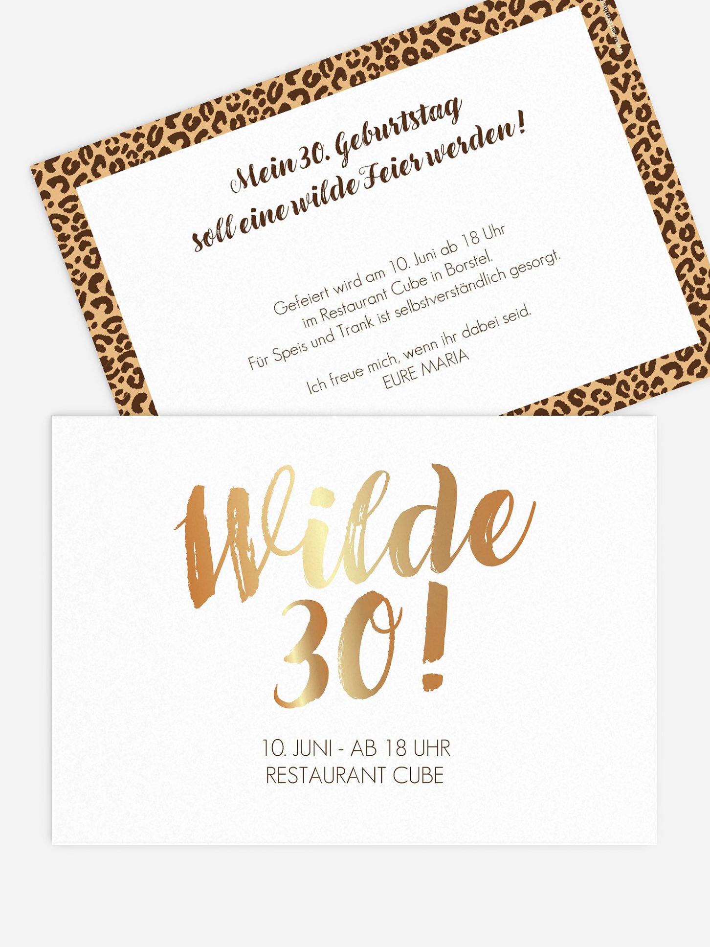 Einladung 30. Geburtstag Wild