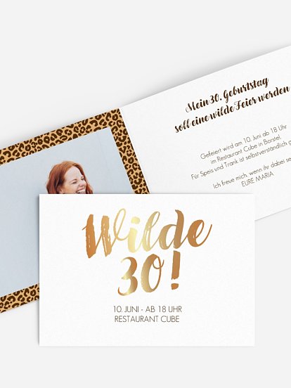 Einladung 30. Geburtstag Wild