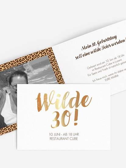Einladung 30. Geburtstag Wild