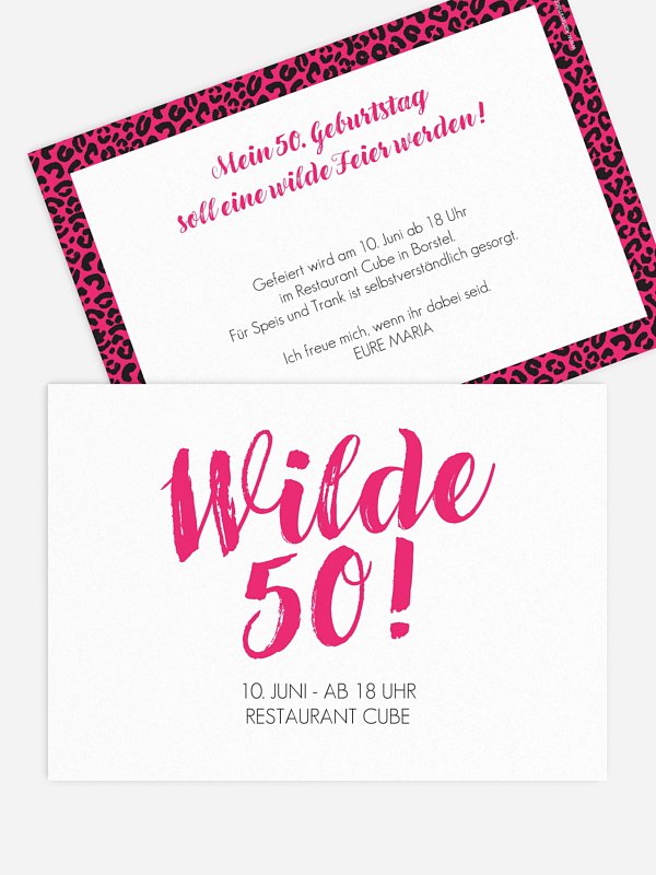 Einladung 50. Geburtstag Wild
