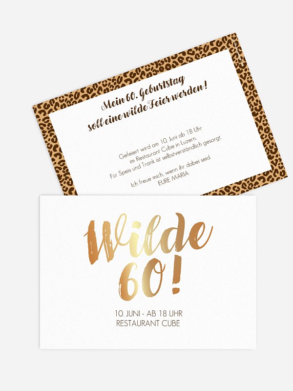 Einladung 60. Geburtstag Wild