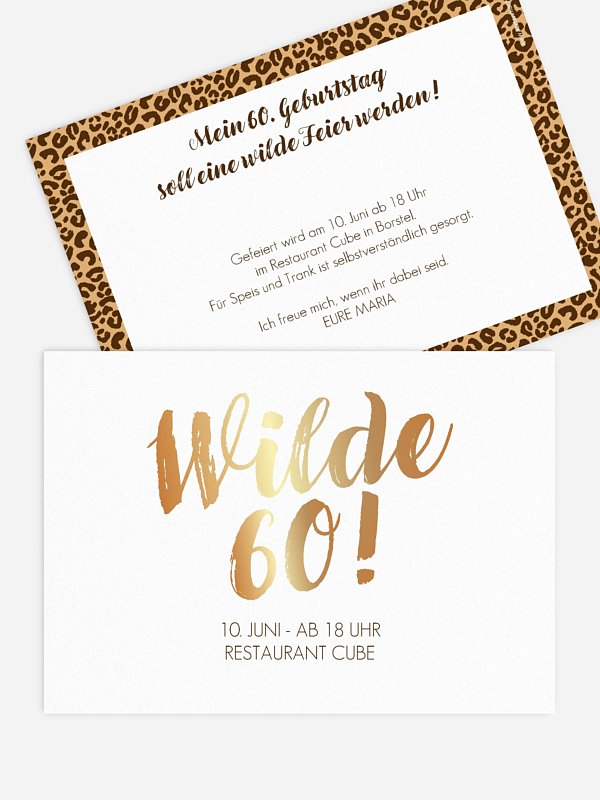 Einladung 60. Geburtstag Wild