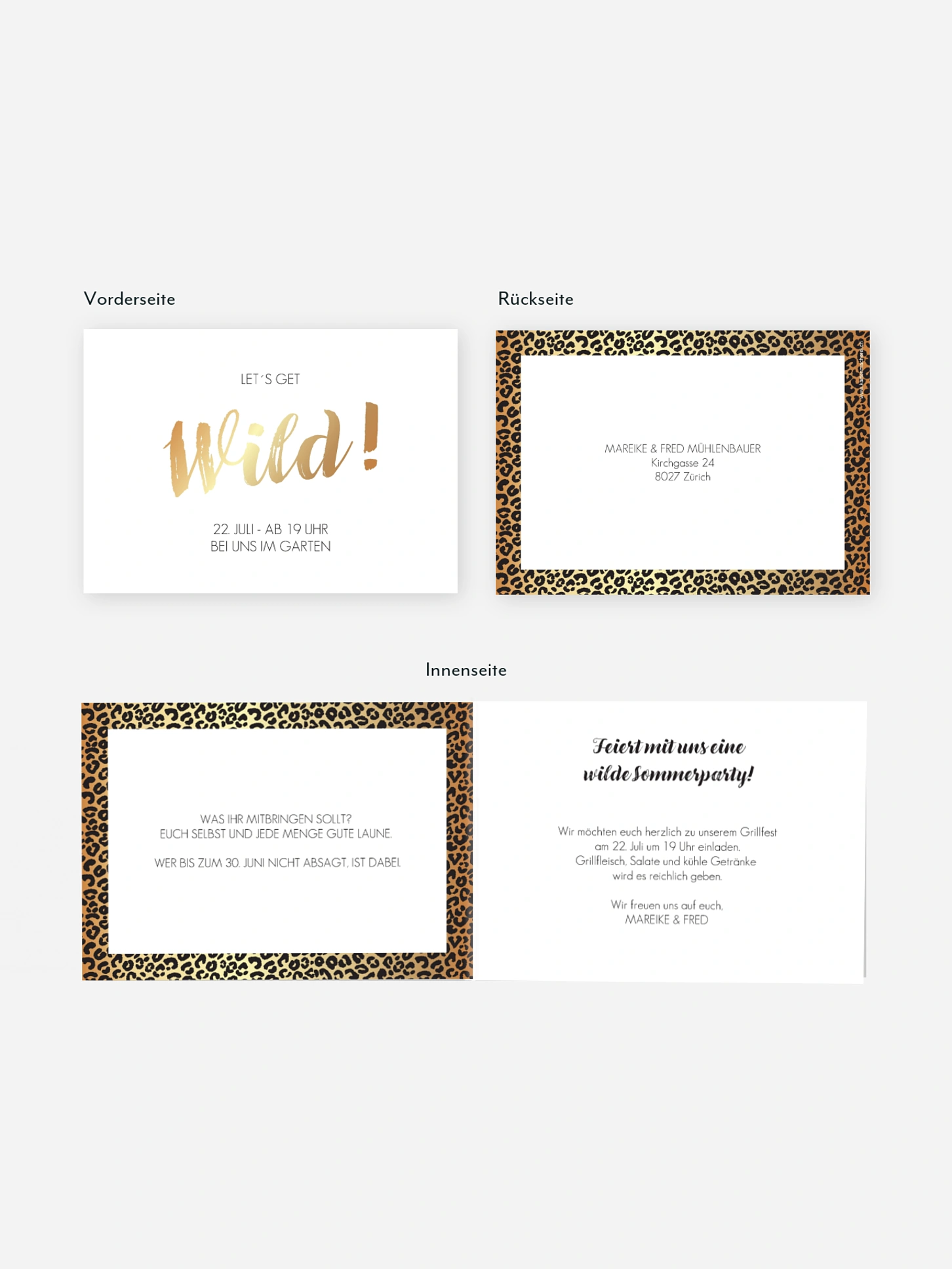 Partyeinladung Wild