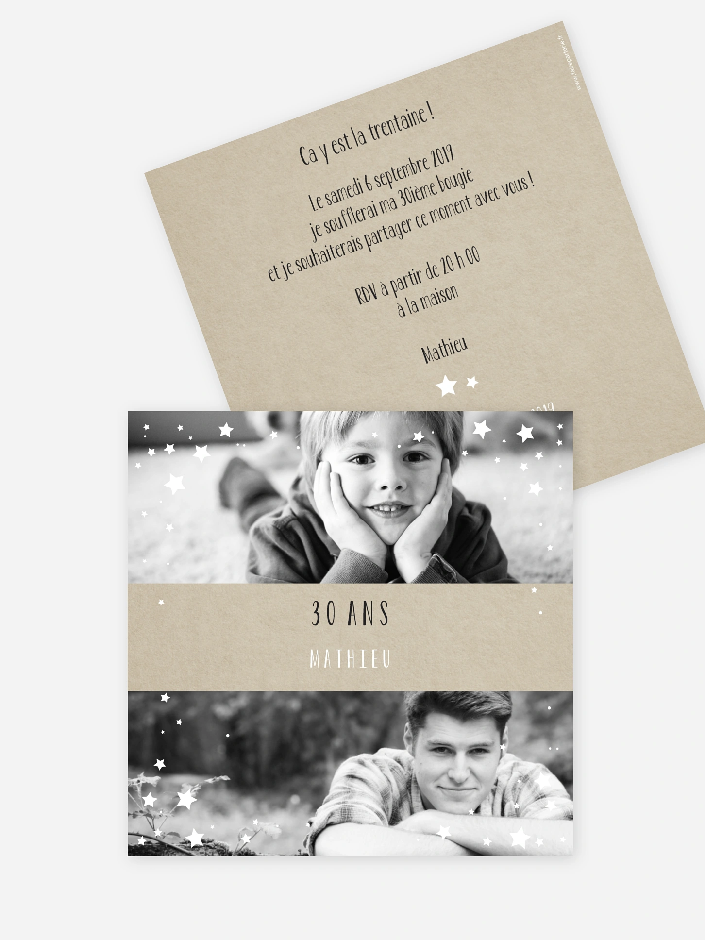invitation anniversaire Couronne d'étoiles