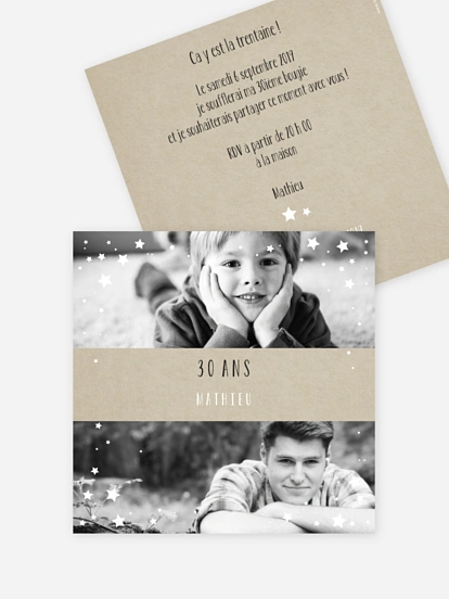 invitation anniversaire Couronne d'étoiles