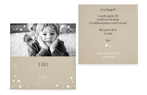 invitation anniversaire enfant Couronne d'étoiles