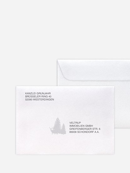 Bedruckte Umschläge geschäftl. Weihnachten Waldzauber