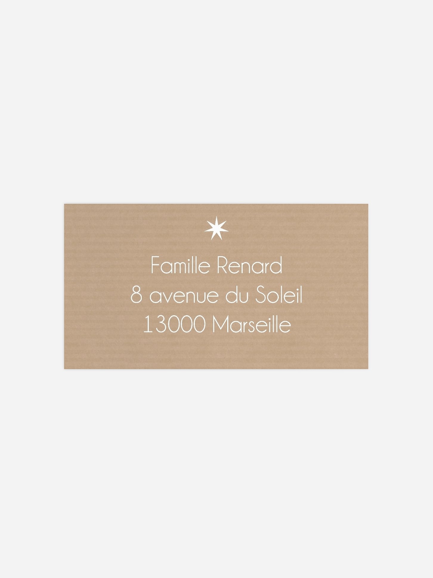 Étiquette destinataire voeux Sucre glace