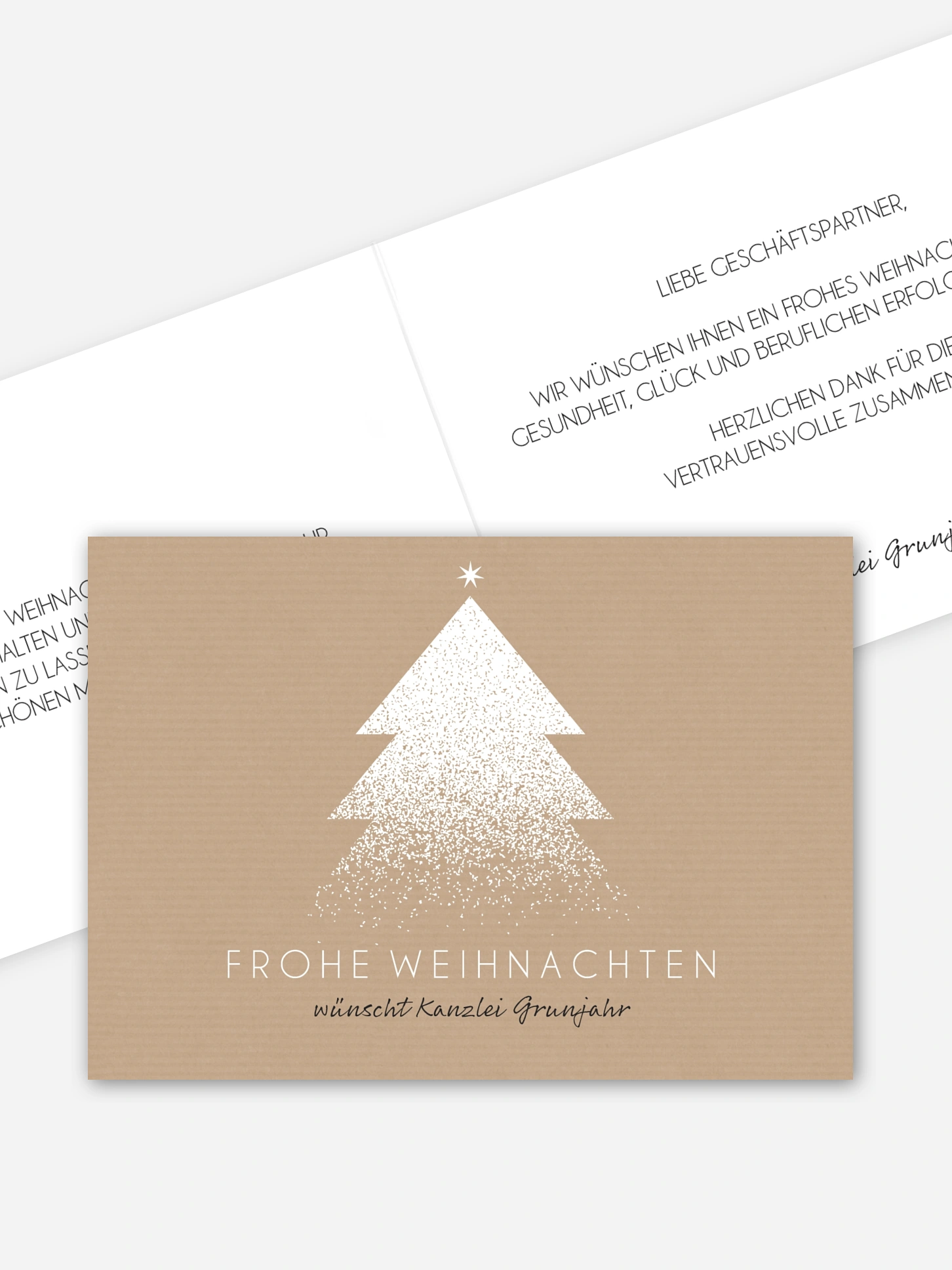 Geschäftliche Weihnachtskarte Puderzucker