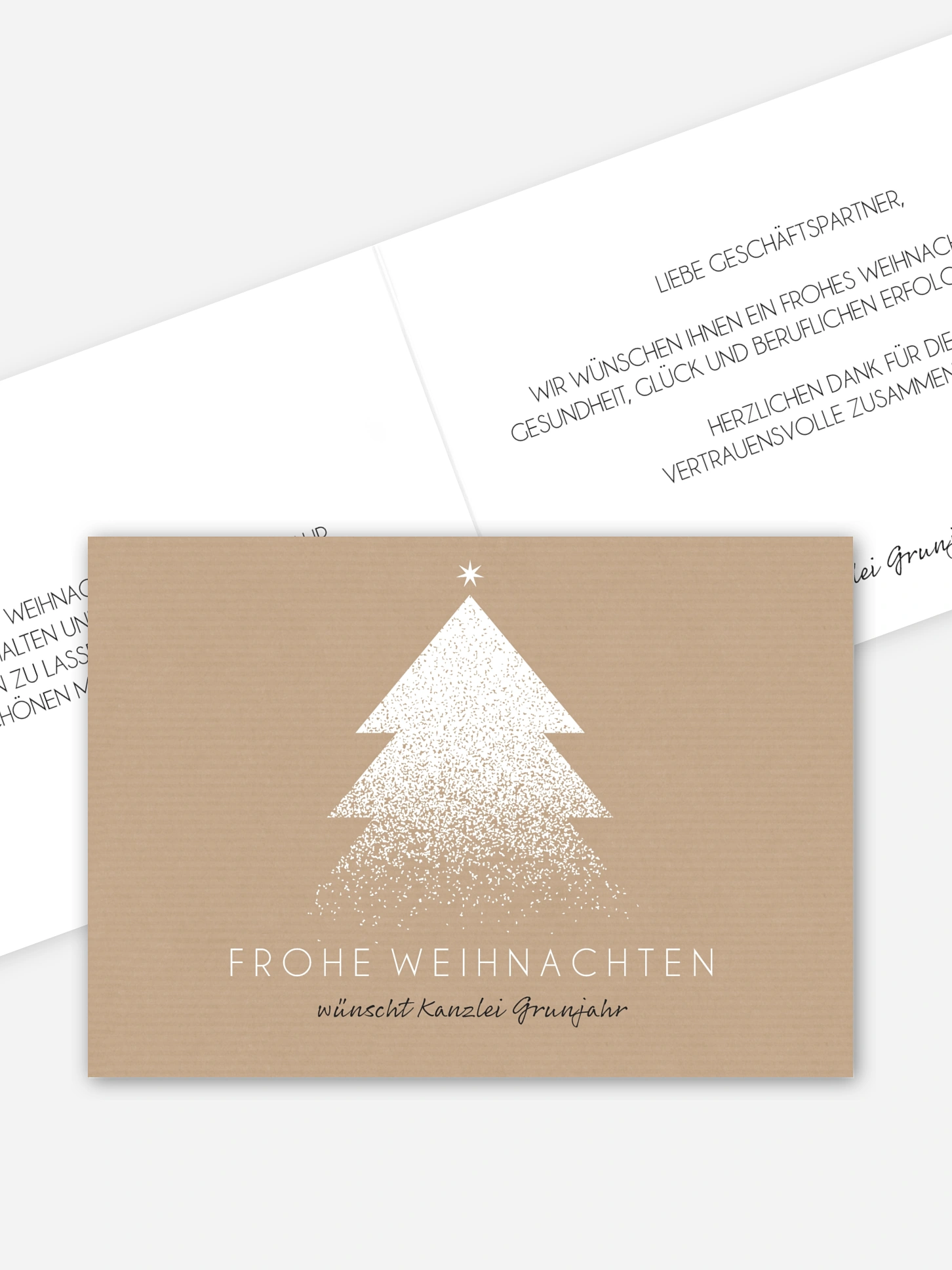 Geschäftliche Weihnachtskarte Puderzucker