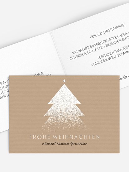 Geschäftliche Weihnachtskarte Puderzucker