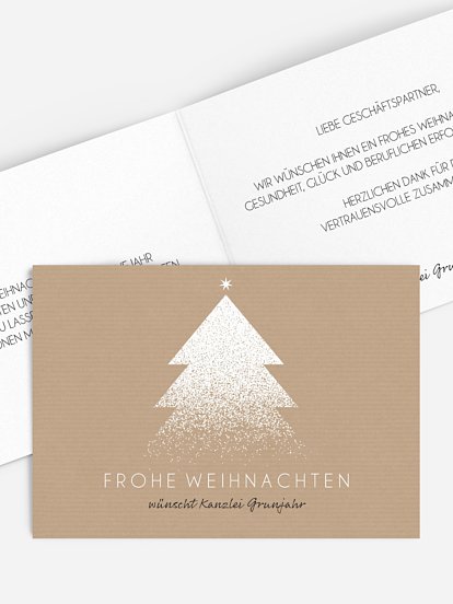 Geschäftliche Weihnachtskarte Puderzucker