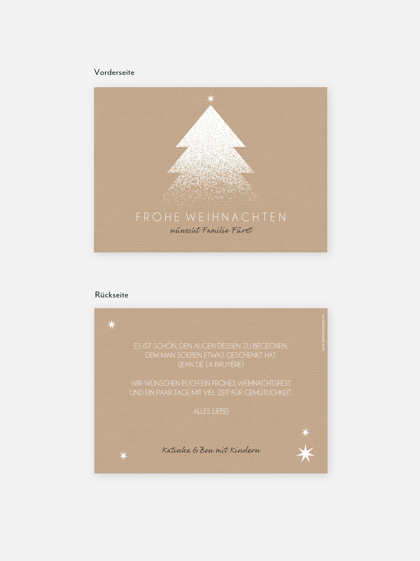 Weihnachtskarte Puderzucker