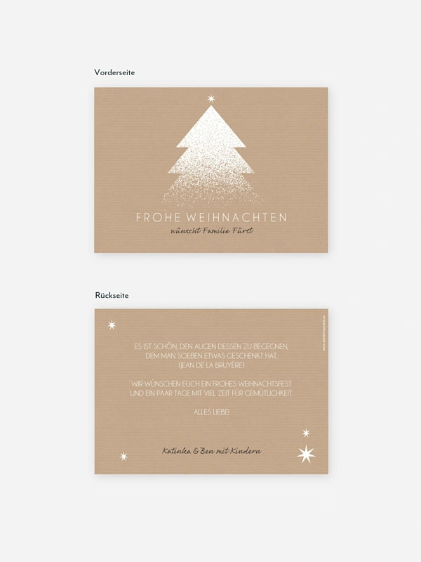Weihnachtskarte Puderzucker