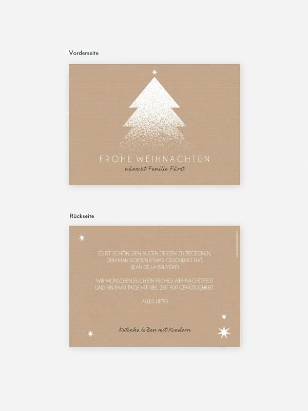 Weihnachtskarte Puderzucker
