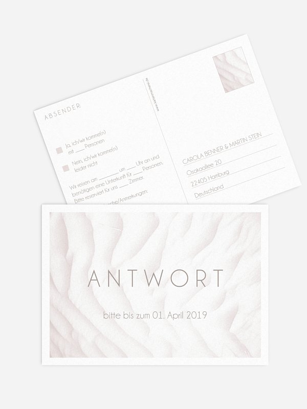 Antwortkarte Hochzeit Seaside