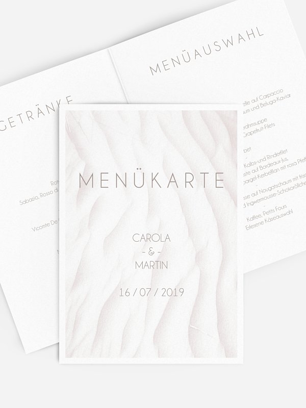 Menükarte Hochzeit Seaside