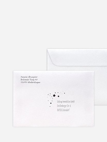 Bedruckte Umschläge geschäftl. Weihnachten Prachthirsch