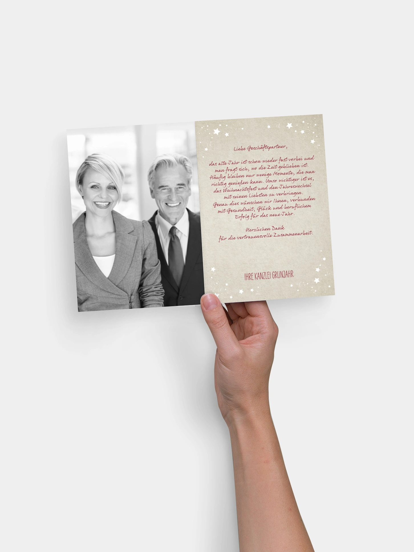 Geschäftliche Weihnachtskarte Prachthirsch