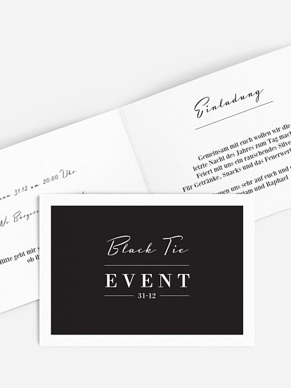 Partyeinladung Cravate Noire