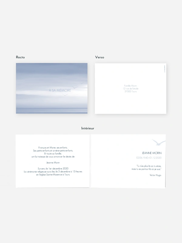 Faire-part de décès Horizon