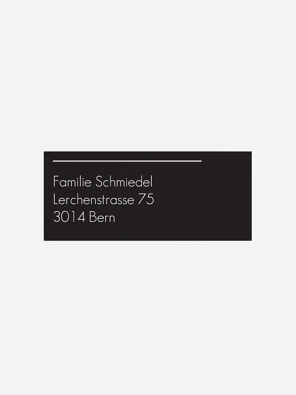 Absenderaufkleber Trauer Schlichte Eleganz