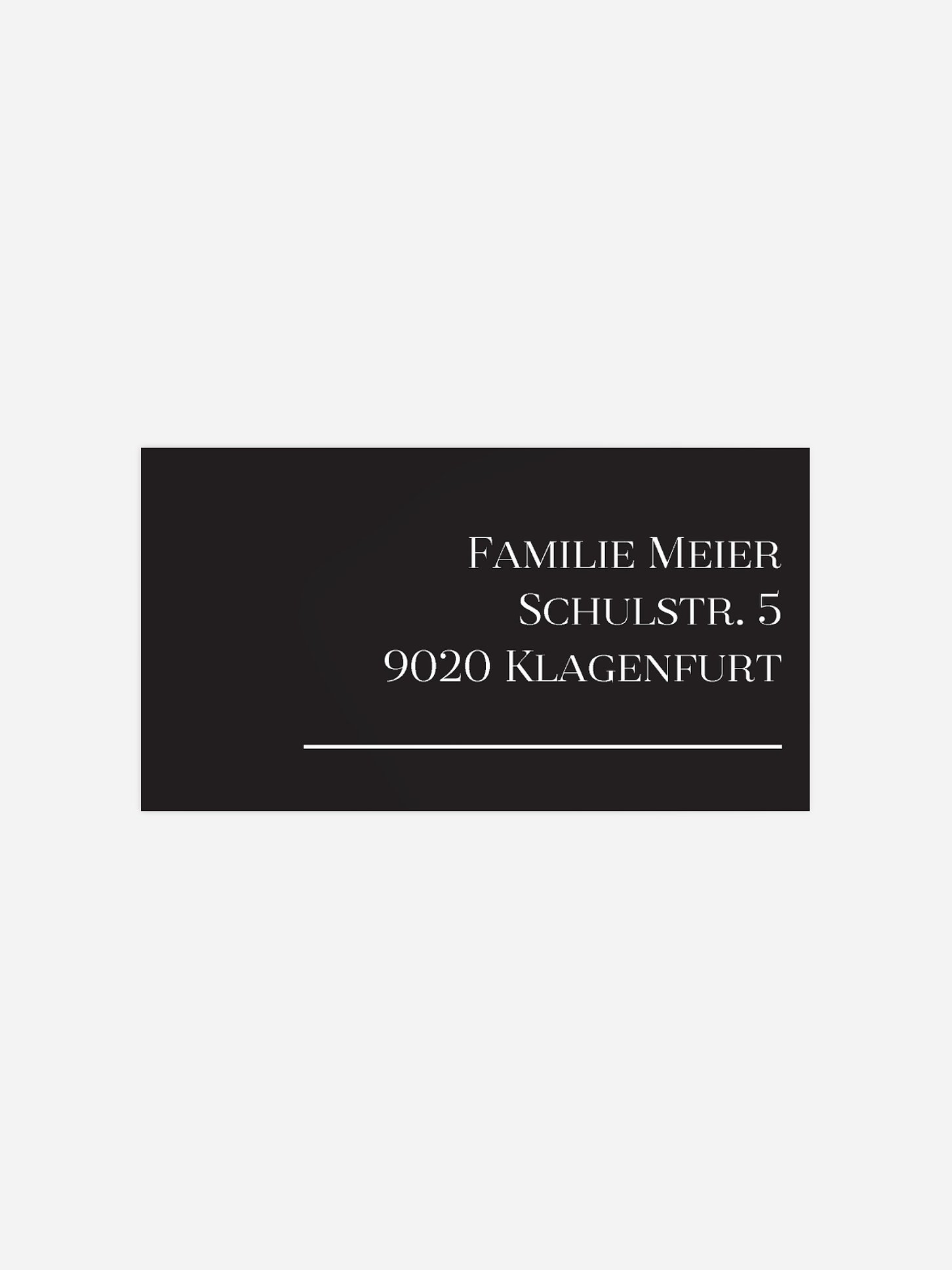 Empfängeraufkleber Trauer Schlichte Eleganz