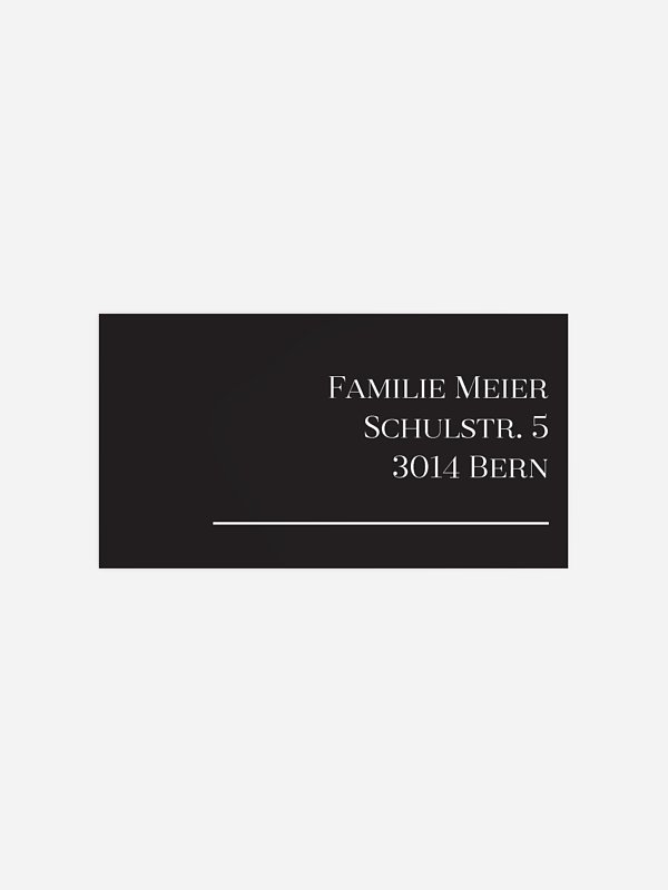 Empfängeraufkleber Trauer Schlichte Eleganz