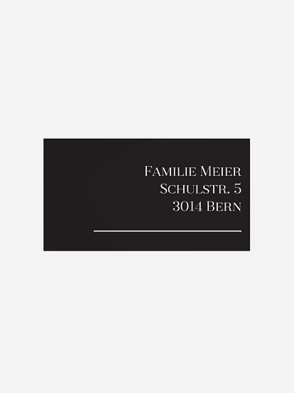 Empfängeraufkleber Trauer Schlichte Eleganz