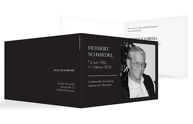 Trauerkarte Schlichte Eleganz