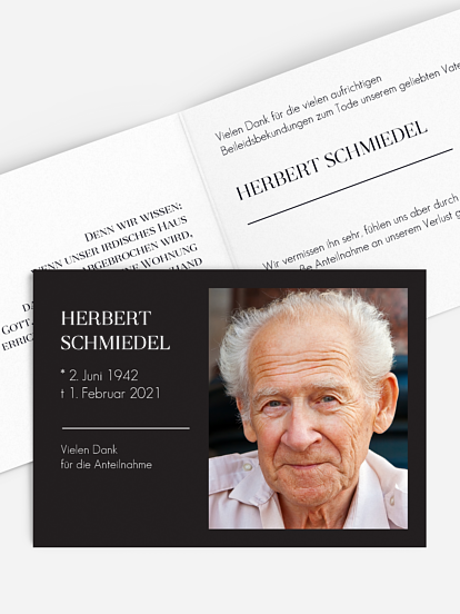 Trauerdanksagung Schlichte Eleganz