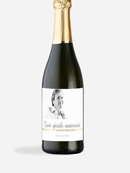 Étiquette pour bouteille Portrait chic