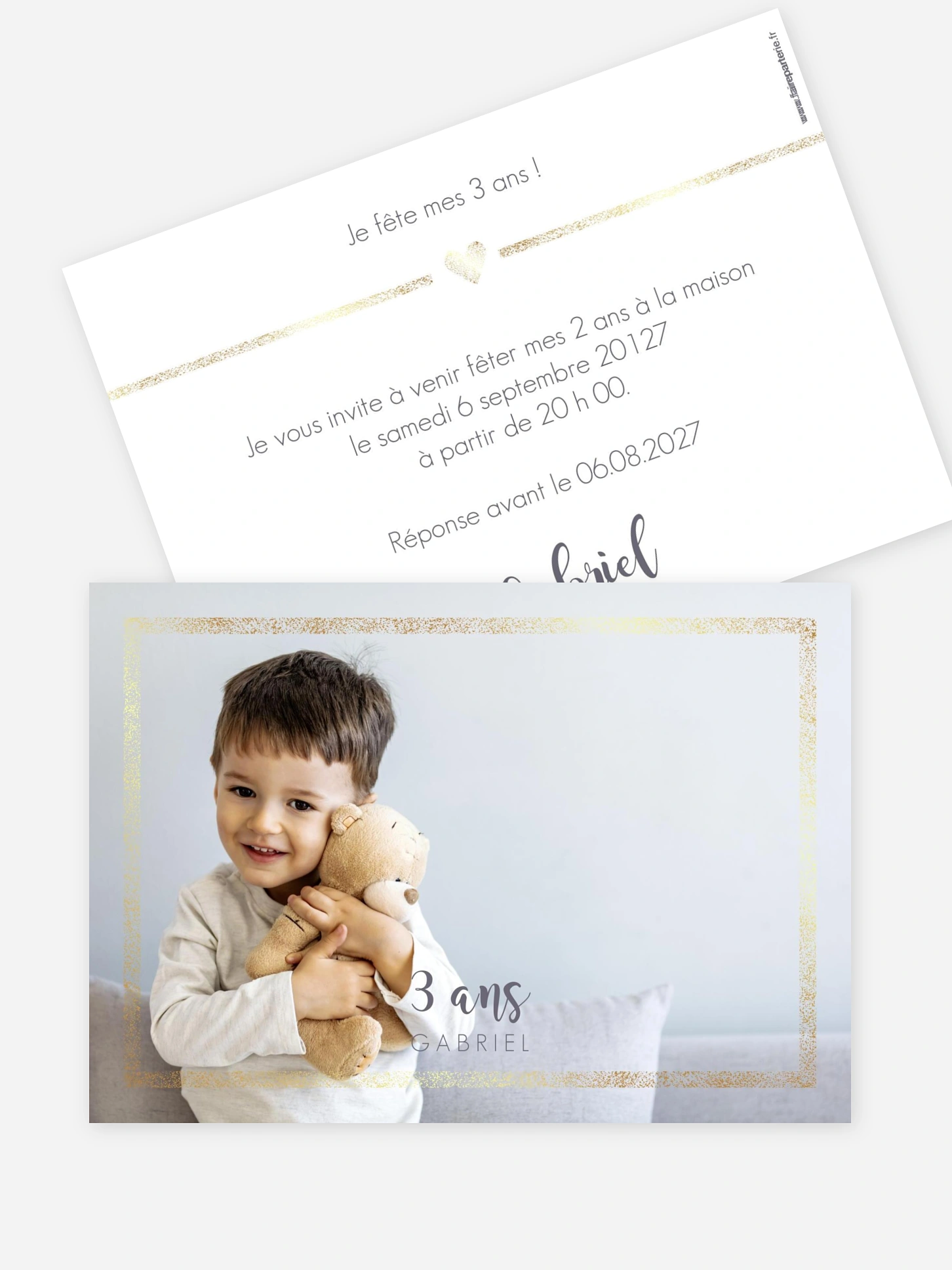 invitation anniversaire enfant Portrait chic