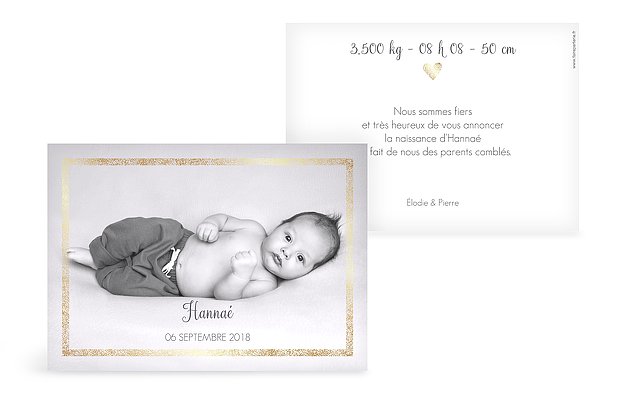 Faire-part naissance Portrait chic