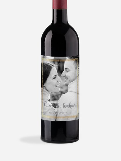 Étiquette bouteille Portrait chic