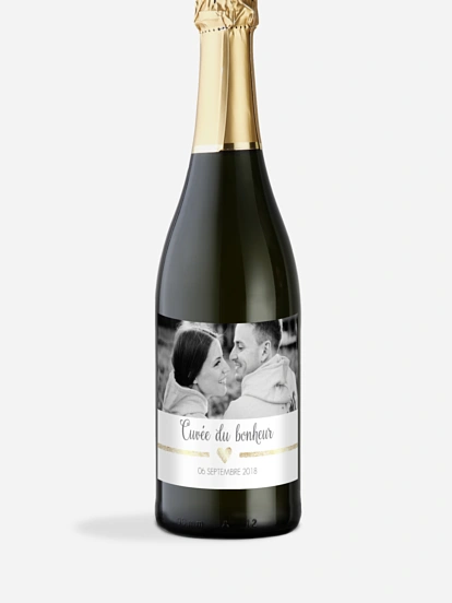 Étiquette bouteille Portrait chic