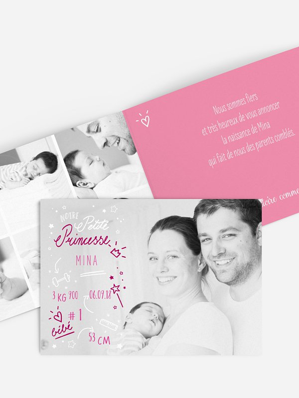 Faire-part naissance Pictos photo