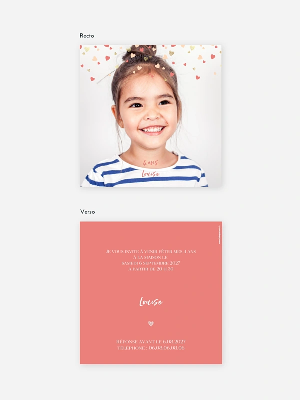 invitation anniversaire enfant Pluie d'amour