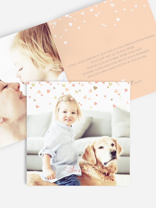 Faire-part adoption Pluie d'amour