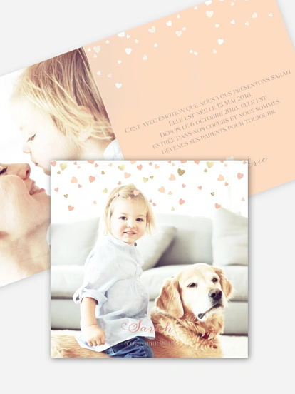 Faire-part adoption Pluie d'amour