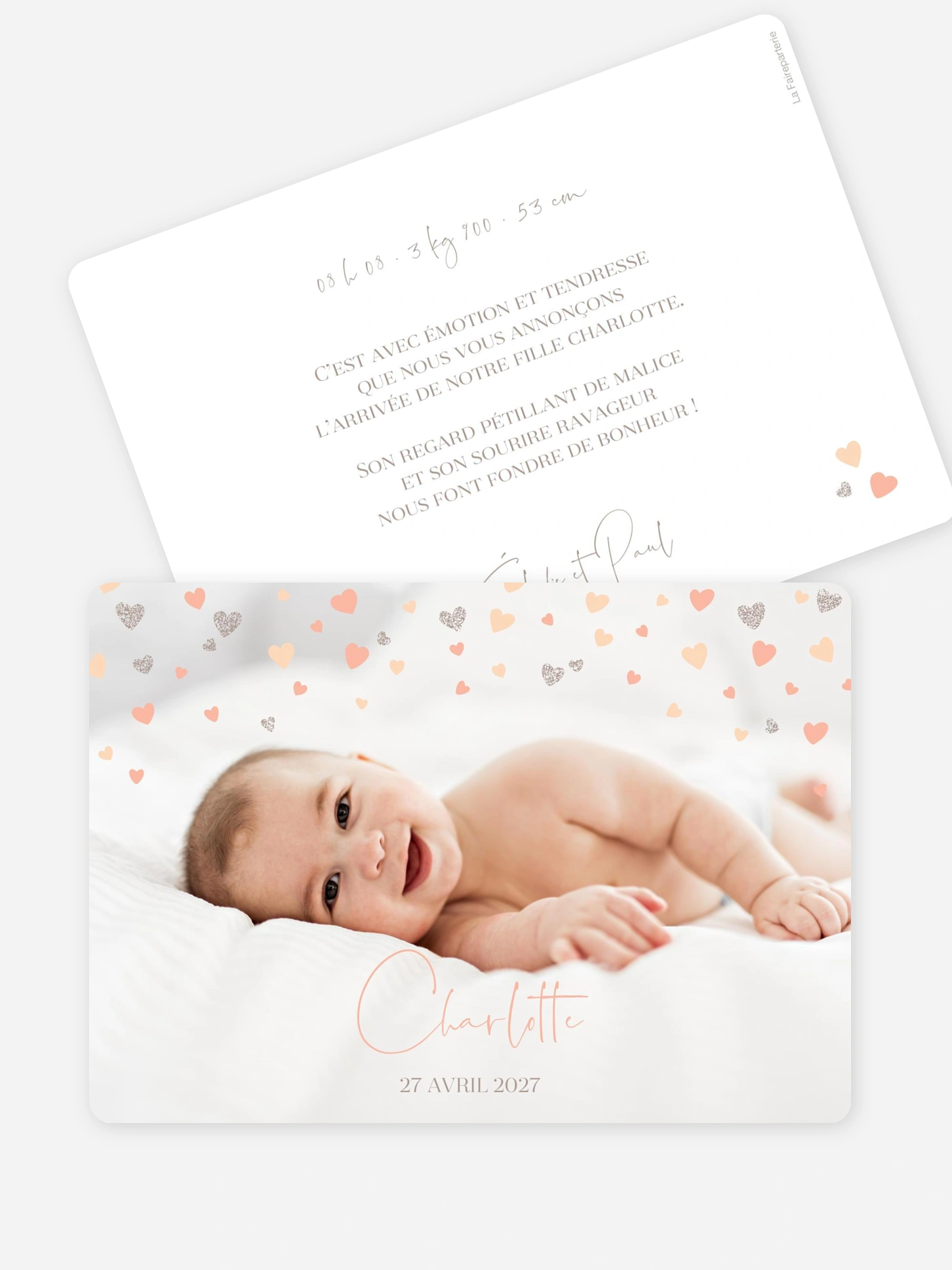 Faire-part naissance Pluie d'amour