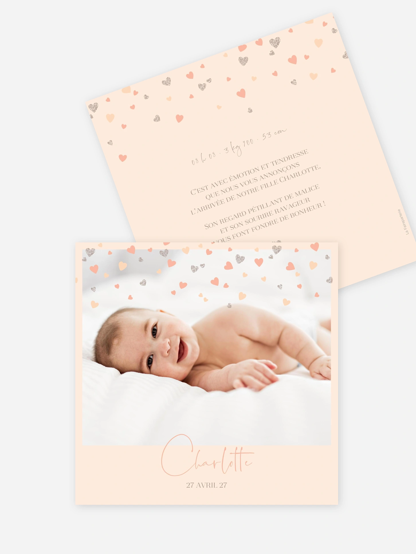 Faire-part naissance Pluie d'amour