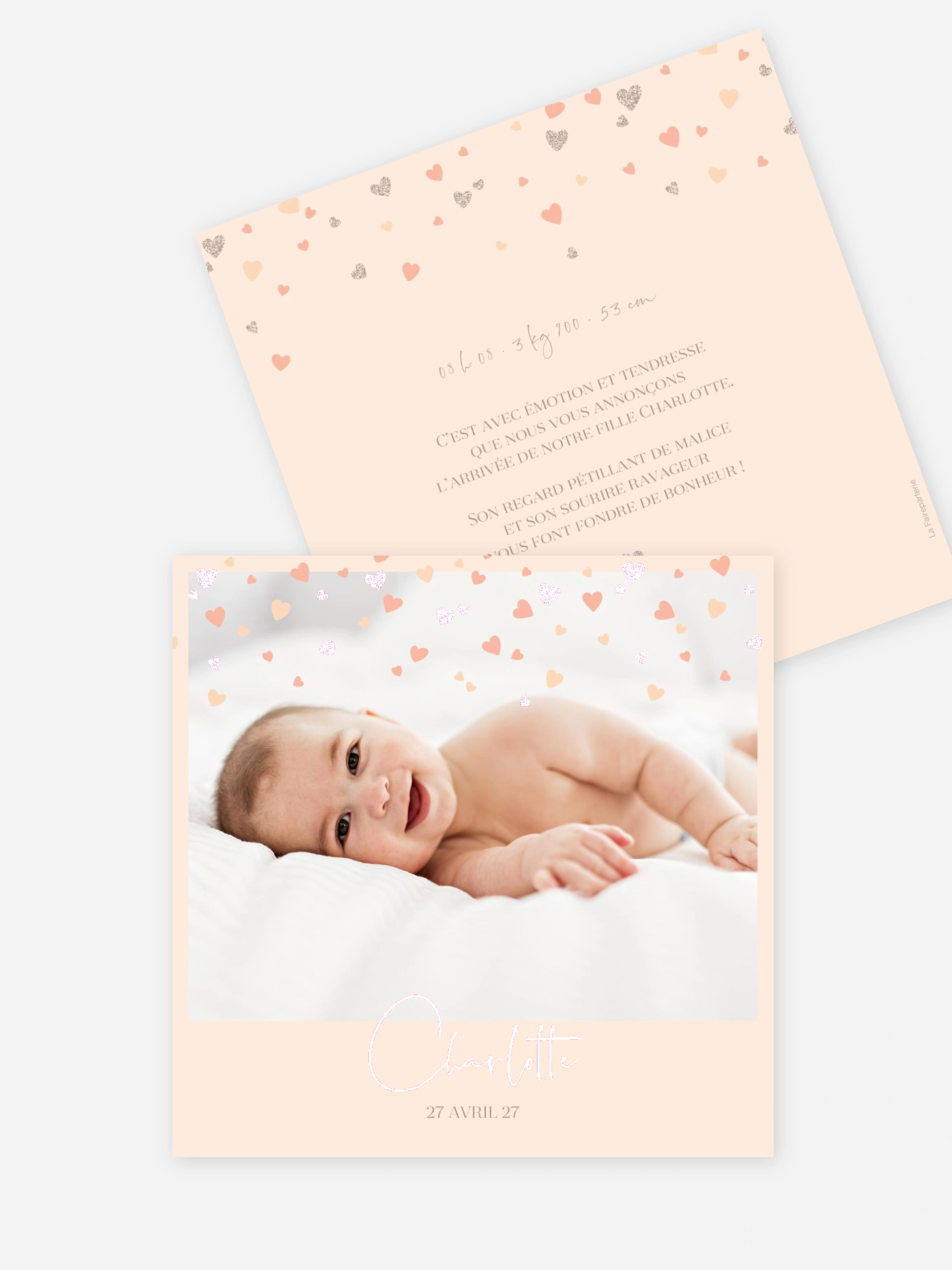 Faire-part naissance Pluie d'amour