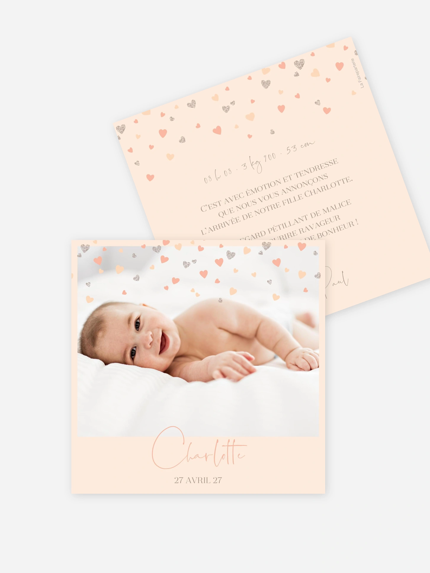 Faire-part naissance Pluie d'amour