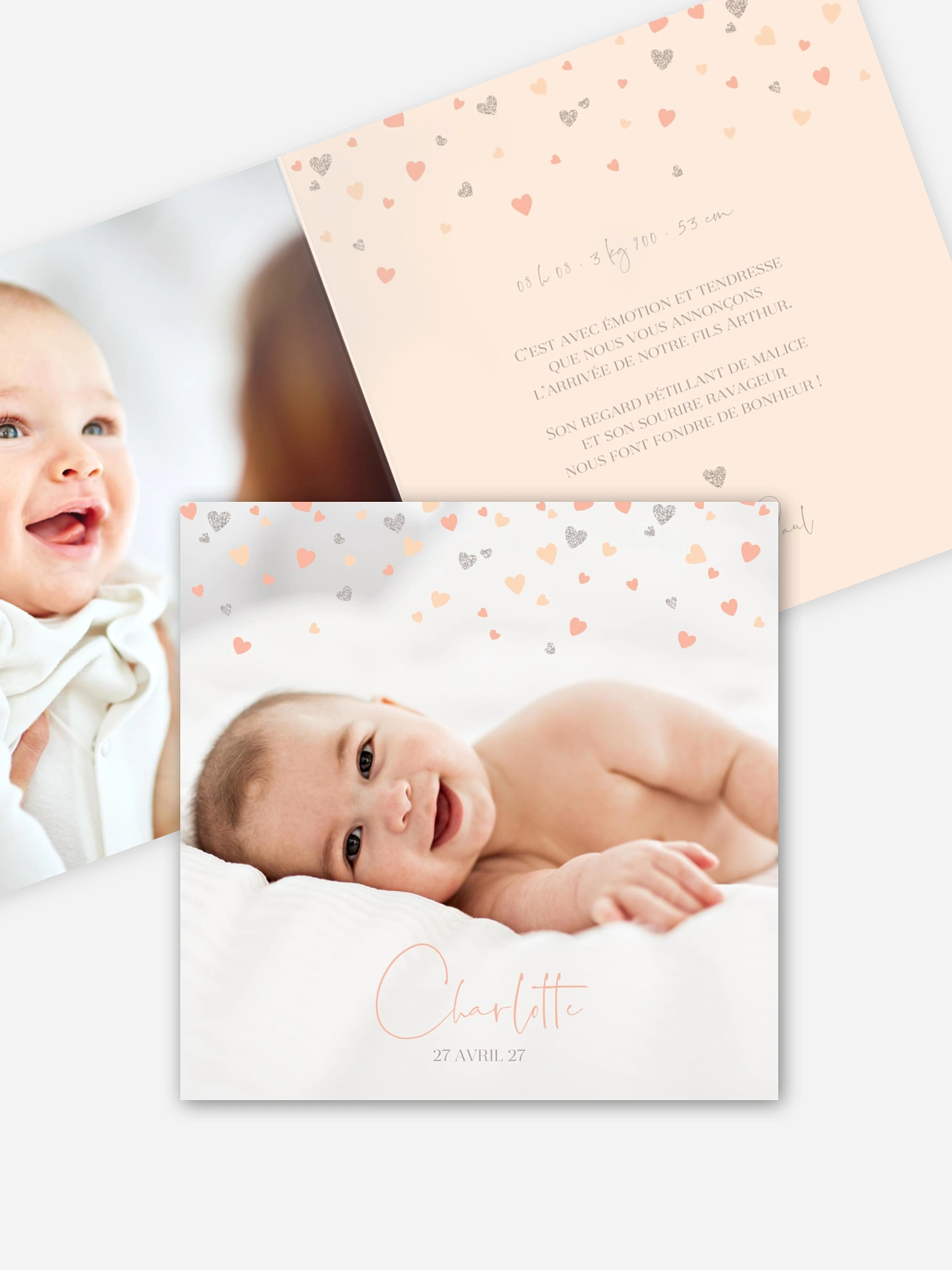 Faire-part naissance Pluie d'amour