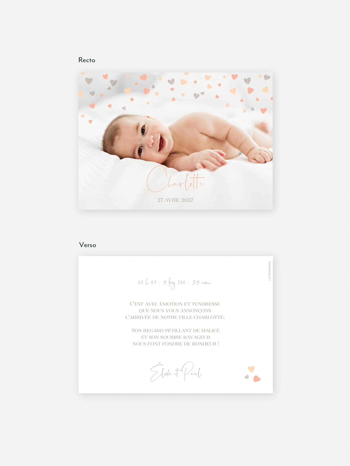 Faire-part naissance Pluie d'amour